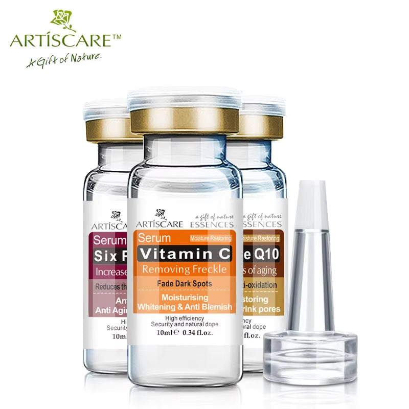 Serum for Face 8Pcs/Lot for Moisturizing Hyaluron Acid Vitamain C Six Peptide Q10 VC Facial Essence Skin Care