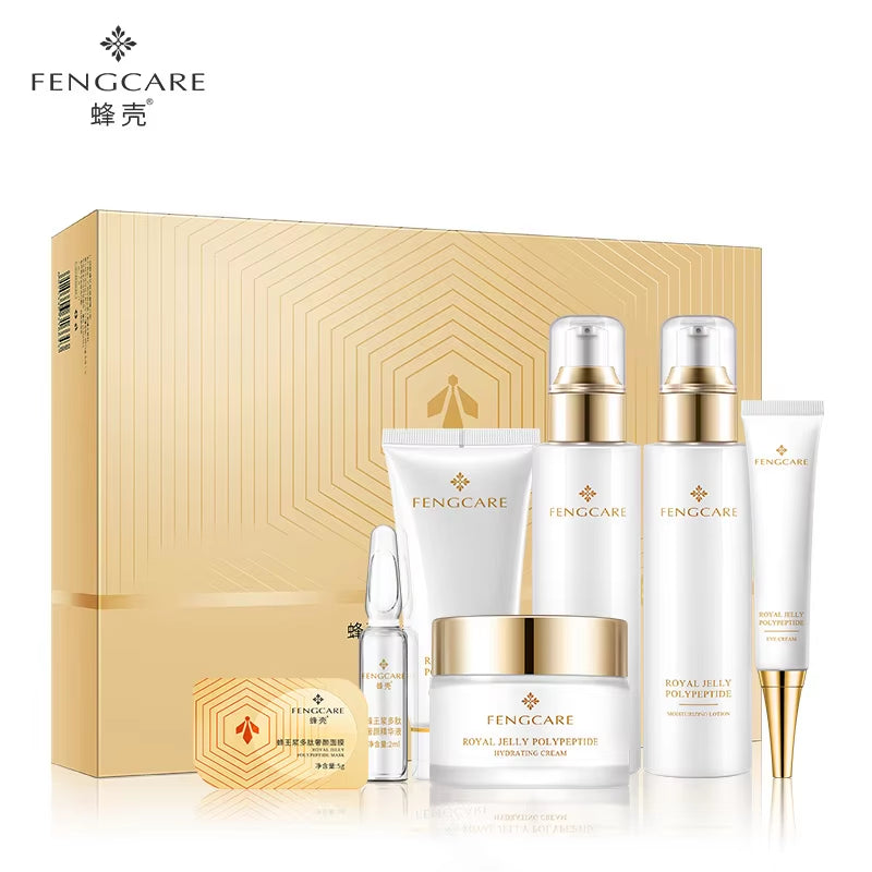 Facial Skin Care Set with Box Royal Jelly Essence Face Serum 15Pcs Set Moisturizing Skincare Kit Beauty Korean Facial Skin Care