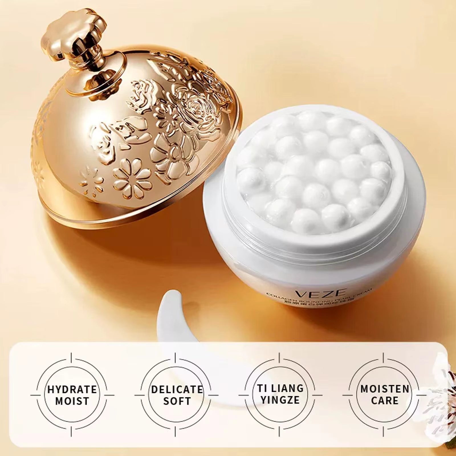 Collagen Pearl Filling Facial Cream for Face Women Lifting Firming Moisturizing Korean Cream Face Cream Skin Care