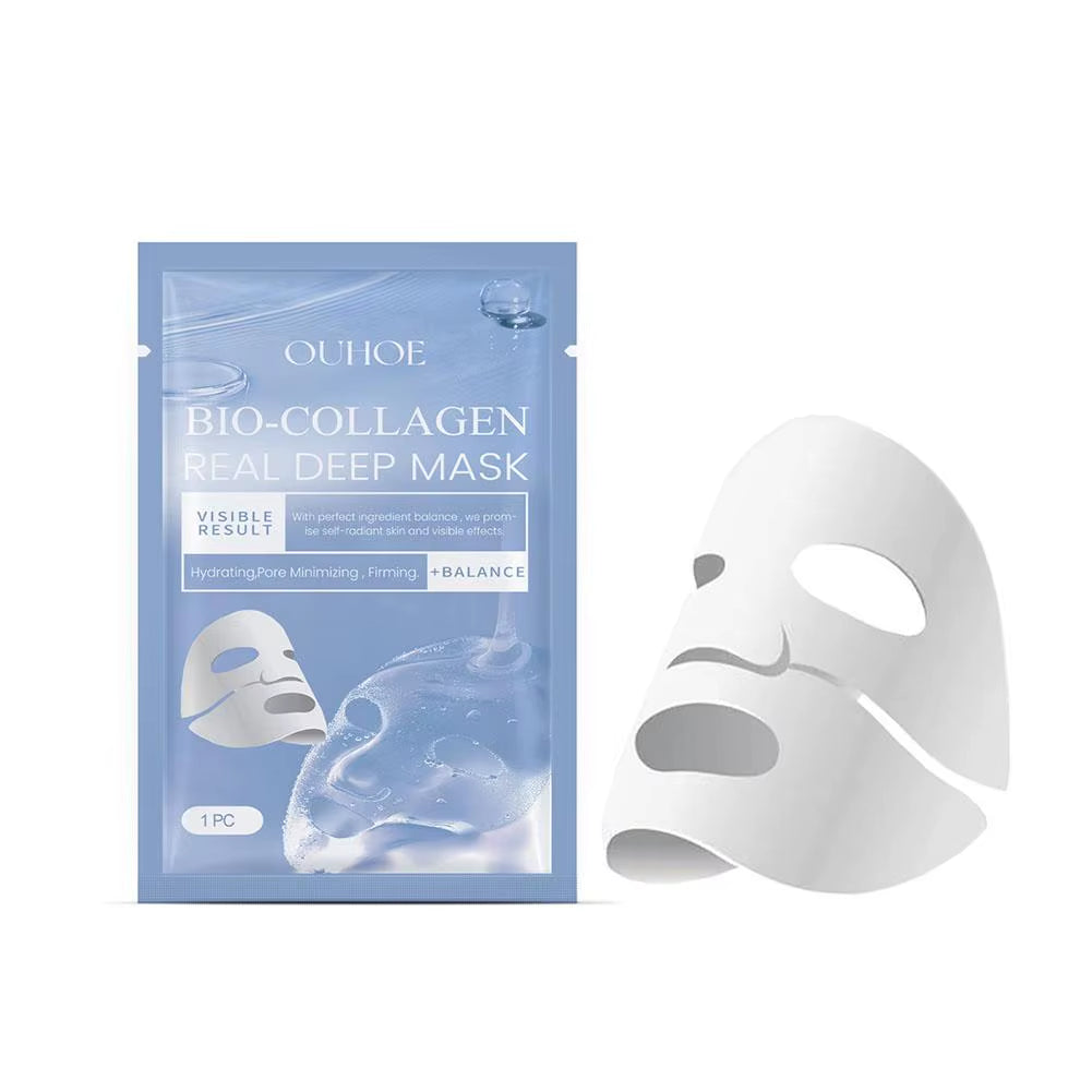 1PC Moisturizing Collagen Mask, Bio-Collagen Deep Rejuvenating Mask, Brightening Skin Collagen Films Peel off Full Face Mask