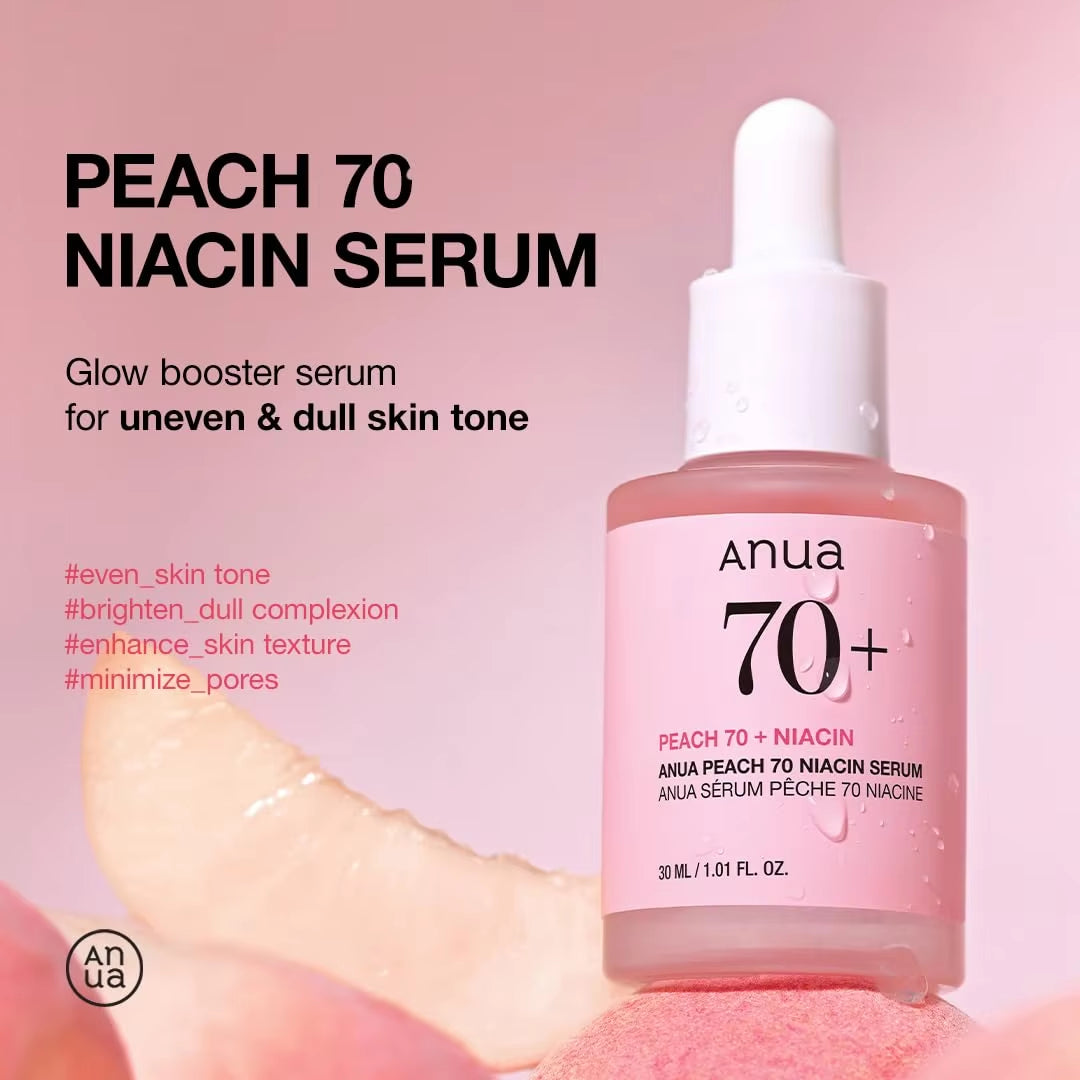 Korean Anua Heartleaf Peach 70 Niacinamide Essence Facial Whitening Serum Moisturizer Skincare Beauty Products for Glass Skin