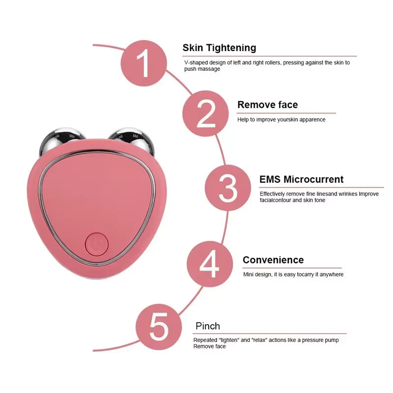 NEW Face Lifting Machine Facial Massager Microcurrent Roller Skin Tightening Rejuvenation Beauty Charging Face anti Wrinkle