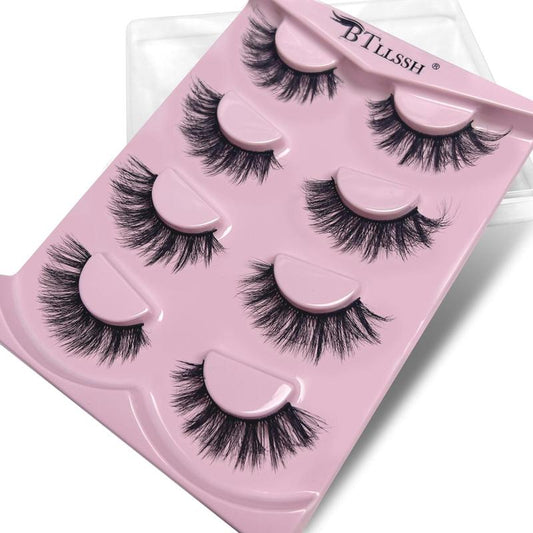 Christmas Long Fluffy Wispy Look Faux Cluster Lashes, Natural Curling Mini Makeup Strip Lash Extensions, Falsies Eyelashes, Full Volume Eyelash for Lashes Extensions, Russian Lash Artist Lashes, Eyelash Extensions Kit