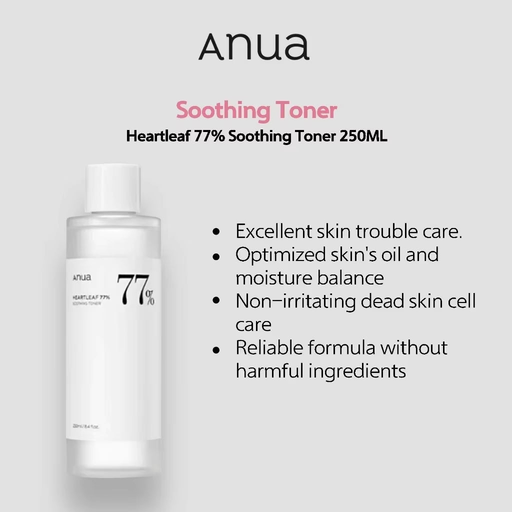 Anua Heartleaf Toner Deep Cleansing Set:77% Soothing Toner& Pore Control Cleansing Oil