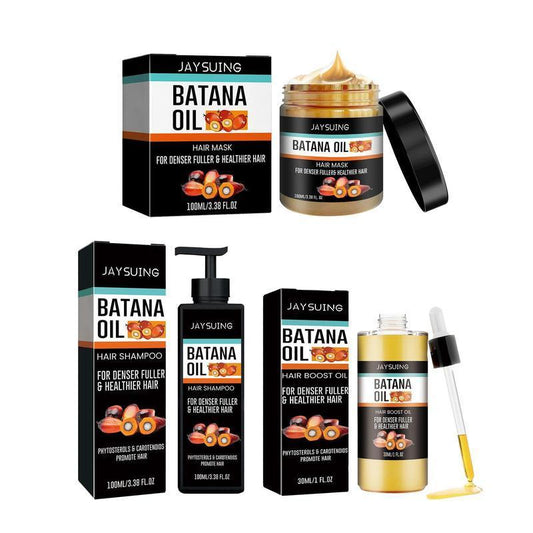 Batana Oil Shampoo & Hair Mask & Hair Oil Set, 1 Set Nourishing Scalp Care Products for Dry & Damaged Hair, Scalp Care & Styling Product for Men & Women, Christmas Gift