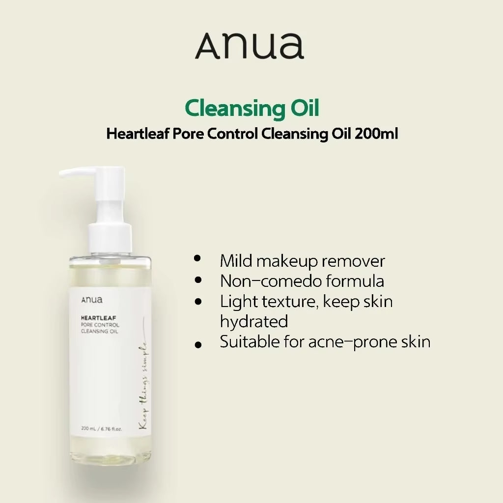 Anua Heartleaf Toner Deep Cleansing Set:77% Soothing Toner& Pore Control Cleansing Oil