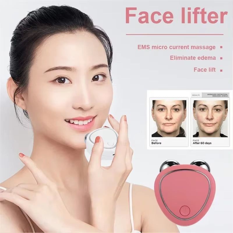 NEW Face Lifting Machine Facial Massager Microcurrent Roller Skin Tightening Rejuvenation Beauty Charging Face anti Wrinkle