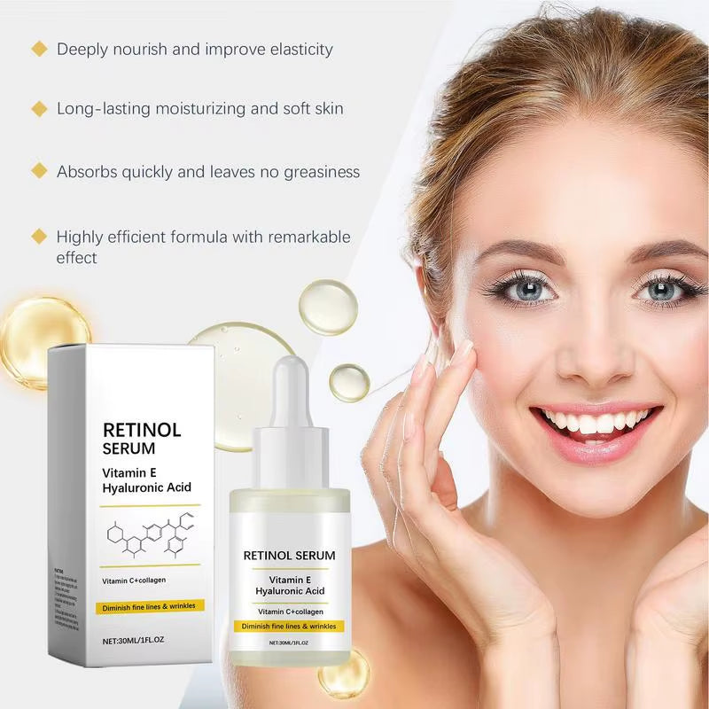 Retinol Face Serum Deep Moisturizing Younger Fade Fine Line Lifting Firming Repair Smooth Tighten Serum Hyaluronic Acid Serum